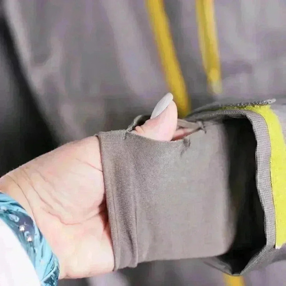 Mammut Size S Down filled Grey/yellow zip off snow skirt pockets ski jacket - Picture 8 of 16